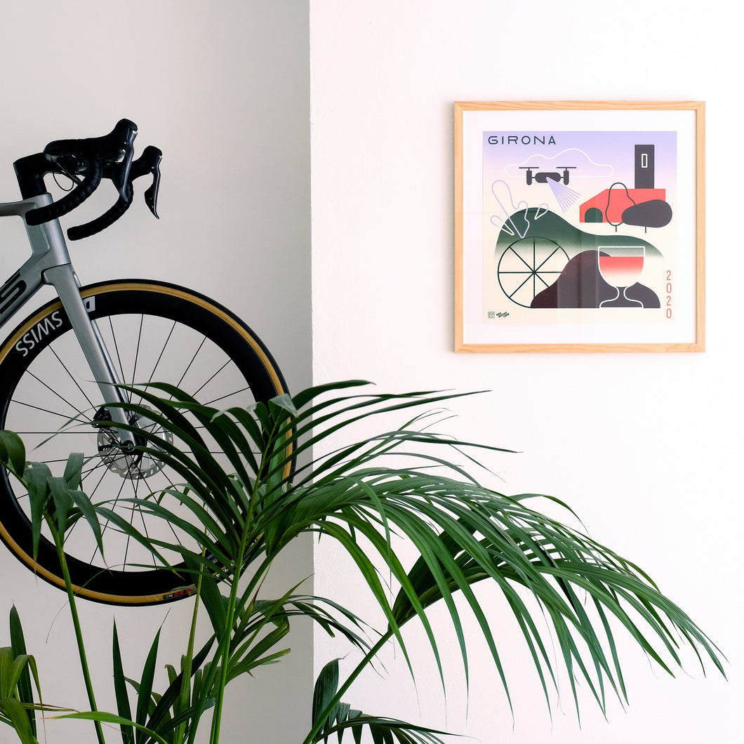 Girona Inspired Cycling Print by Roel